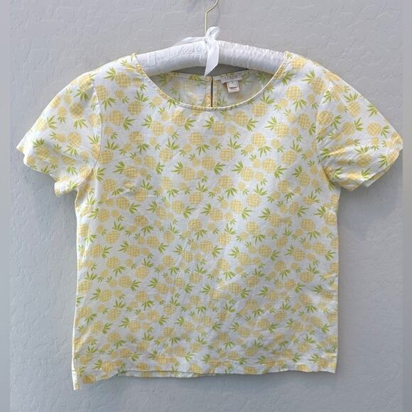 J. Crew Yellow Pineapple Top - Picture 1 of 7